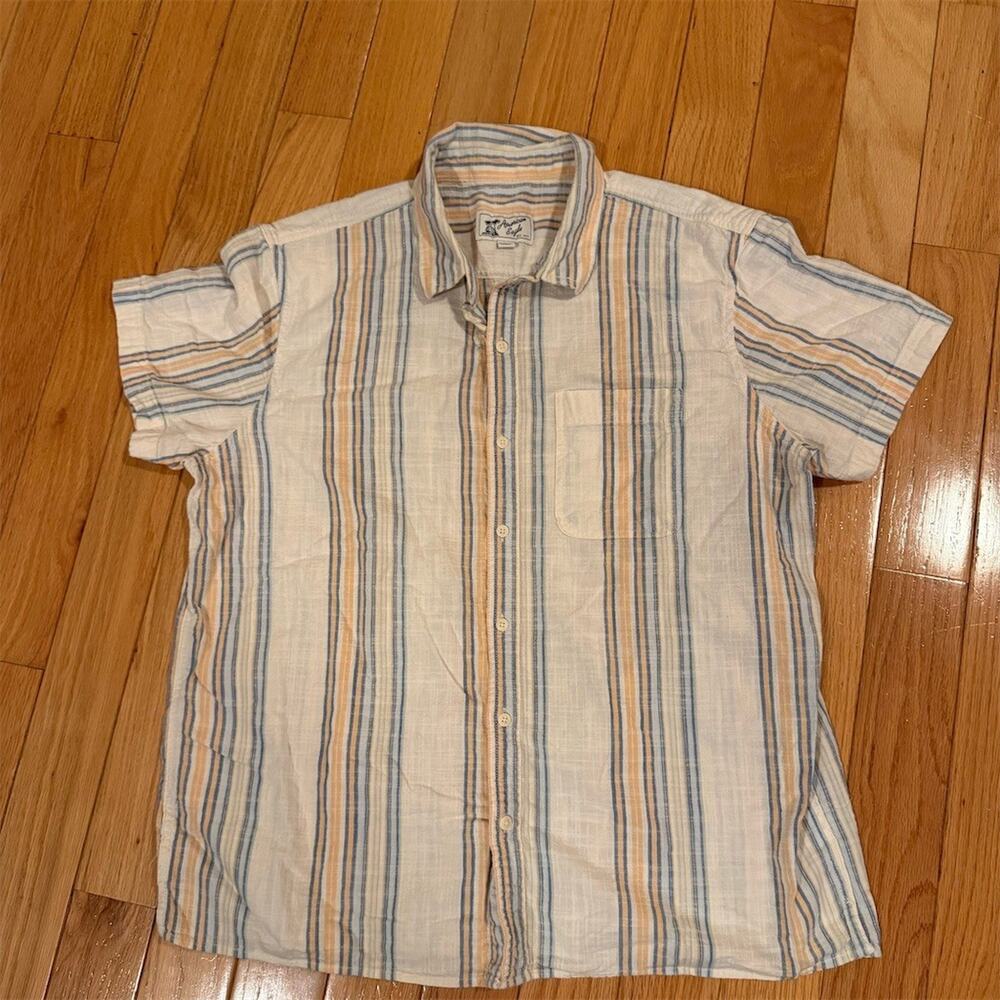 American Eagle Outfitters Mens 2XL Striped Button-Up Shirt Short Sleeve